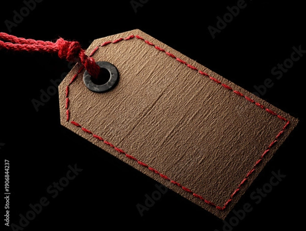Obraz Inventory Tag Isolated on Black Background