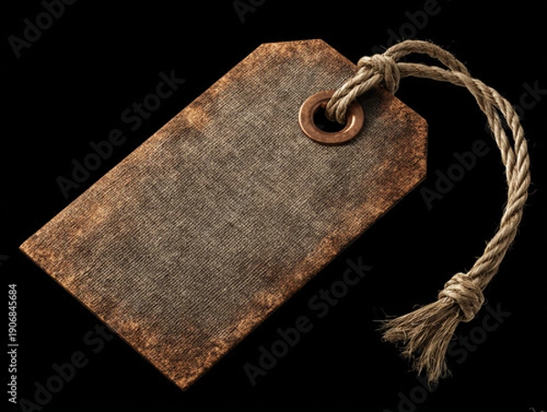 Obraz Inventory Tag Isolated on Black Background