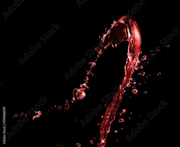 Fototapeta Red splash on a black