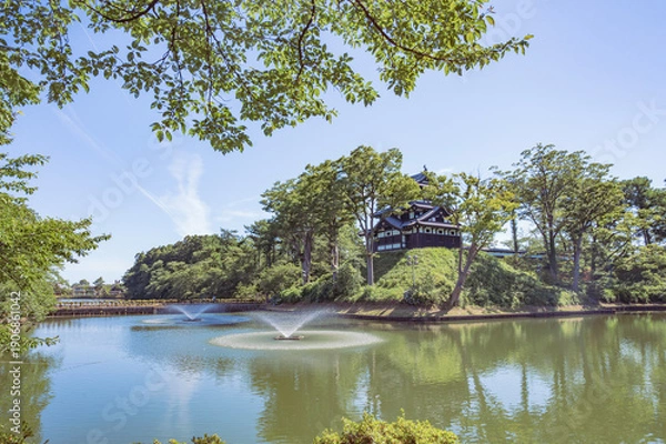 Obraz 新潟　朝の高田城址公園