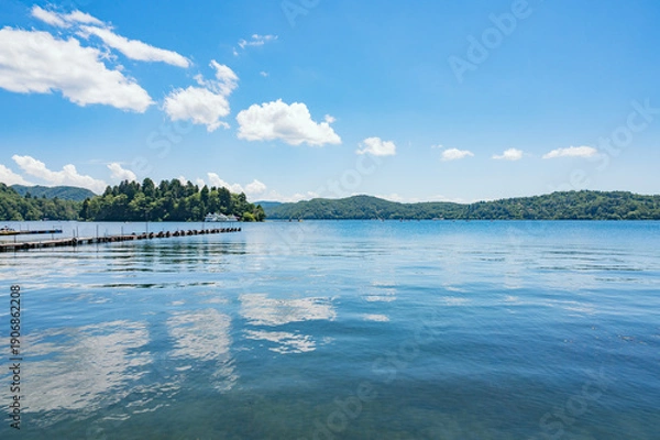 Obraz 長野　夏の野尻湖