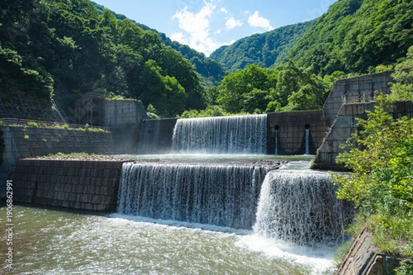 Obraz 新潟　関川の砂防ダム