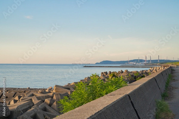 Obraz 新潟　柏崎の夕景（潮風公園から）