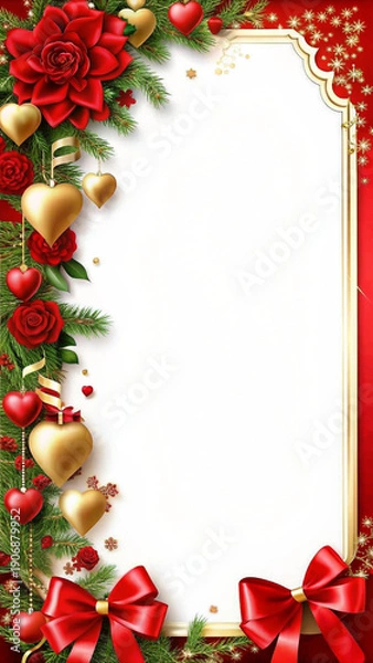 Obraz christmas frame with holly