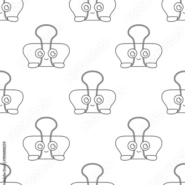 Obraz outline binder clip seamless pattern