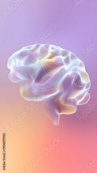 Obraz Abstract purple orange brain background