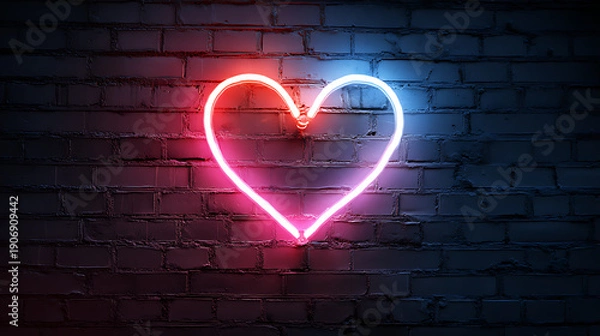 Obraz red heart on a wall