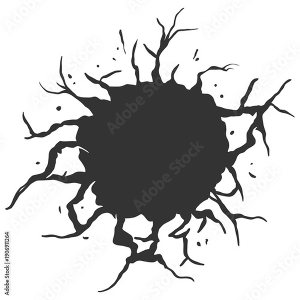 Obraz Dark Shattered Impact Hole