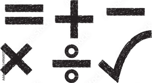 Obraz Hand drawn math symbols set