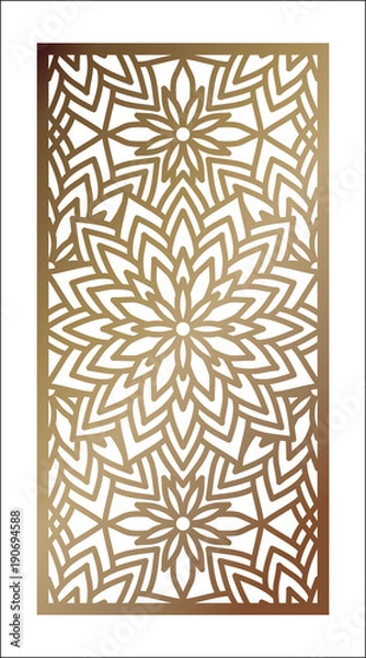 Obraz Vector Laser cut panel. Abstract Pattern template for decorative panel. Template for interior design, layouts wedding invitations, gritting cards, envelopes, decorative art objects etc. 