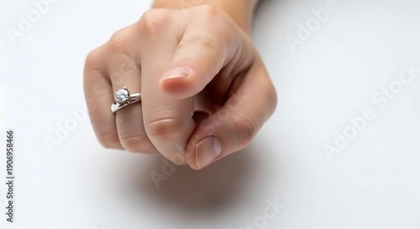 Fototapeta A hand with a diamond ring