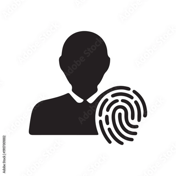 Obraz Fingerprint user authentication security silhouette icon