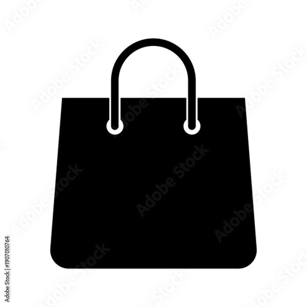 Fototapeta Shopping Bag Solid Icon Vector