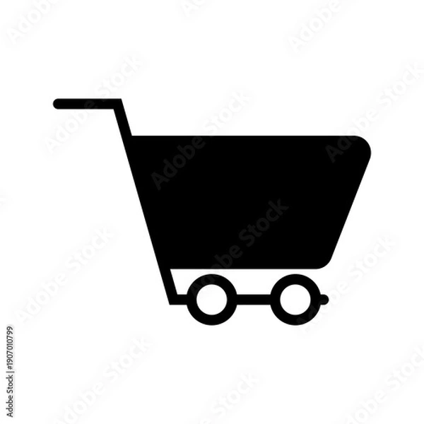 Obraz Shopping Cart Trolley Solid Icon Vector