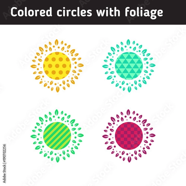 Fototapeta Circles with colored geometric patterns