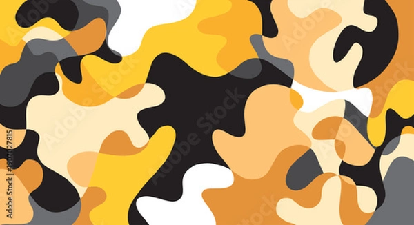 Obraz line art drawing with abstract shape background vector