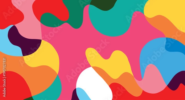 Obraz line art drawing with abstract shape background vector