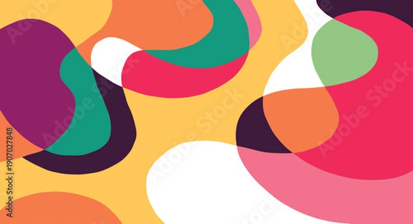 Obraz line art drawing with abstract shape background vector