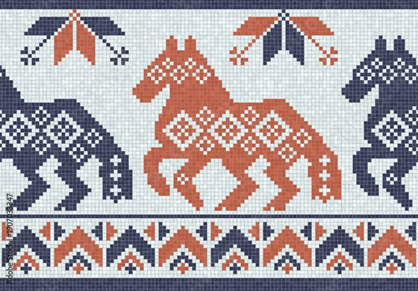 Obraz Scandinavian style seamless mosaic tiles pattern