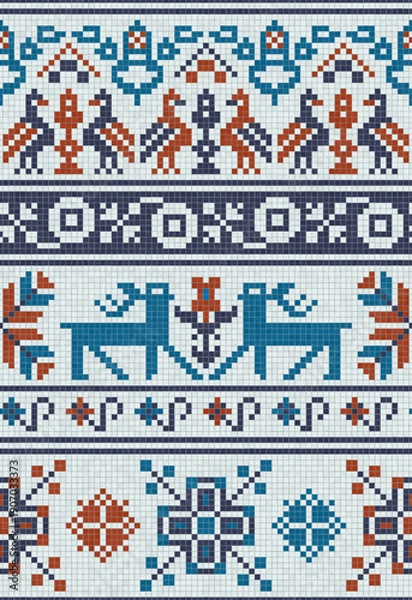 Obraz Scandinavian style seamless mosaic tiles pattern