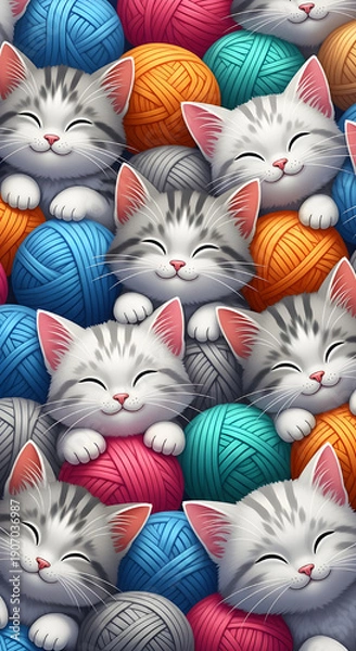 Obraz cat playing with yarn