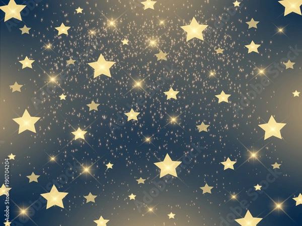 Fototapeta темный фон с блестящими золотыми звездами