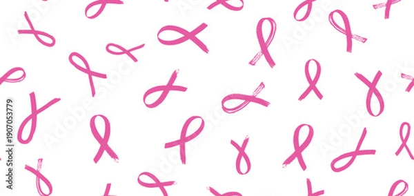 Obraz Breast cancer day, pattern. Banner template.	

