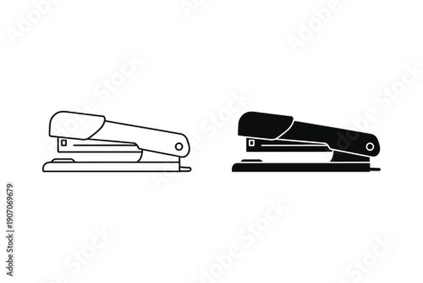 Obraz Black and white stapler vector illustration in flat design
