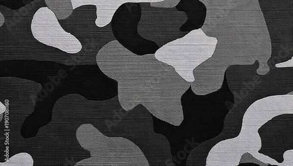Obraz Monochromatic camouflage pattern abstract background texture for design applications