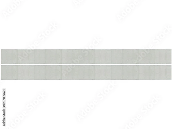 Obraz Two long concrete tunnel sections in parallel, side view, are isolated.