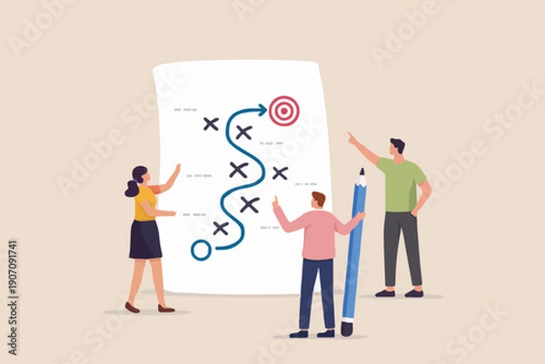 Fototapeta Teamwork Planning Strategy