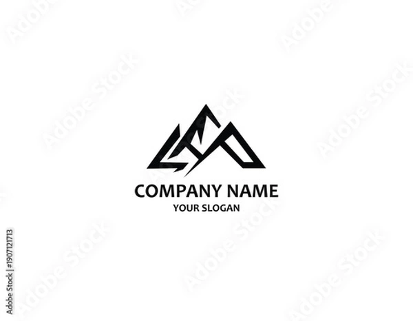 Obraz Simple minimalist mountain logo design