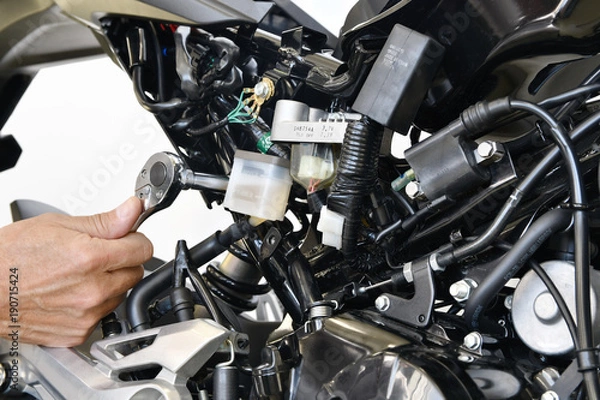 Fototapeta バイクの整備
