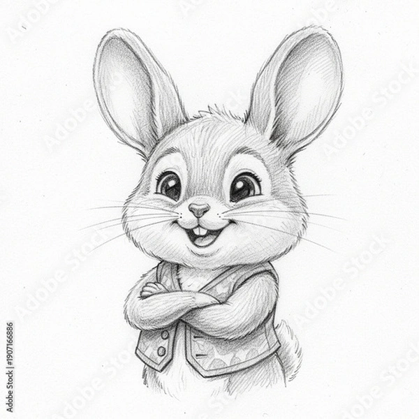Obraz black and white rabbit