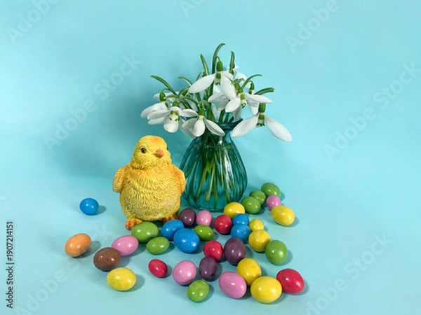 Obraz easter composition with colorful eggs