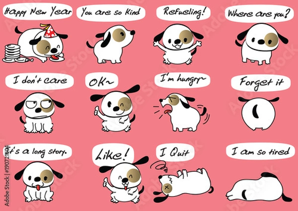 Obraz cartoon dog set