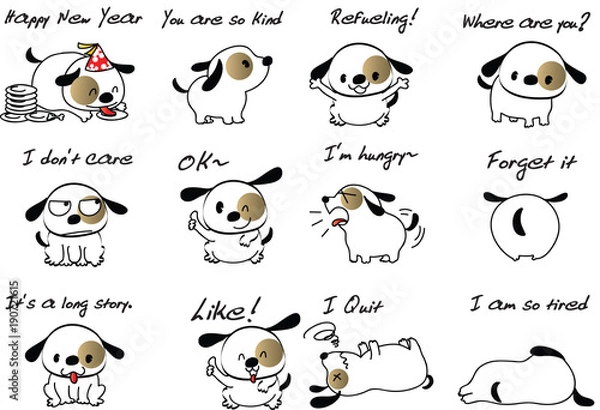 Obraz cartoon dog set