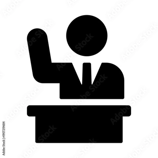 Obraz セミナー・研修会を表す人物のシルエットアイコン