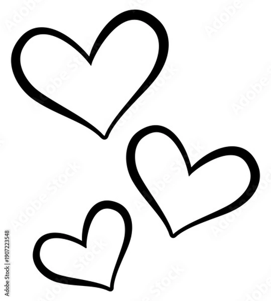 Obraz Hearts | 3 Heart Shapes | Vector Art