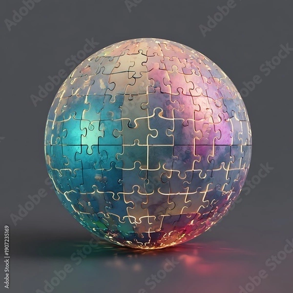 Obraz puzzle globe on blue background