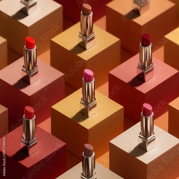 Obraz red lipstick isolated on white background