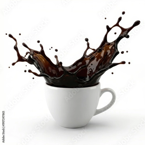 Obraz coffee splash isolated on white background 