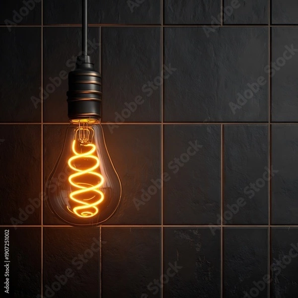 Obraz light bulb on black background