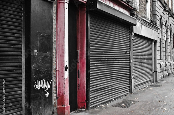 Obraz zamknięte sklepy