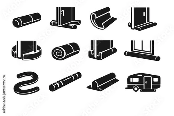 Obraz Flexible image reusable stopper vector concept generation door simple solution seal icon