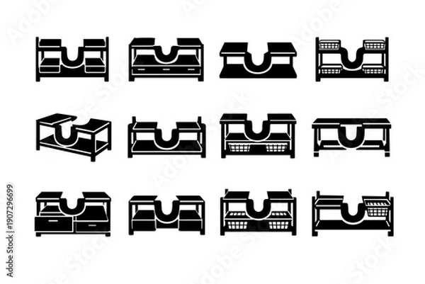 Obraz Image simple interior practical shape solid frame compatibility icon generation vector rack