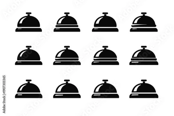 Obraz Bell simple solid geometric icon metaphor pictogram style generation vector flat image