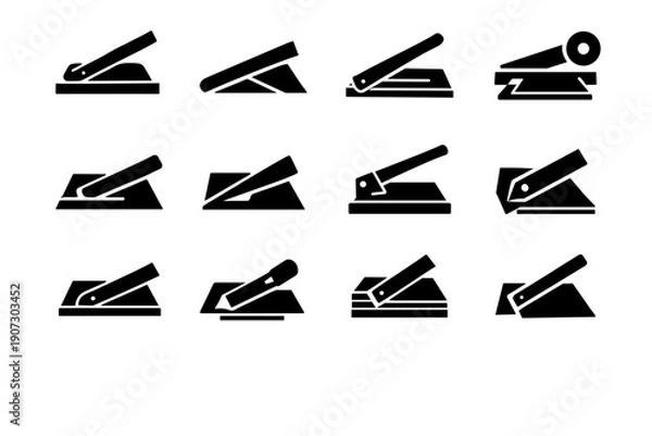 Obraz Silhouette cutter shape simplified vector design paper generation solid form icon image