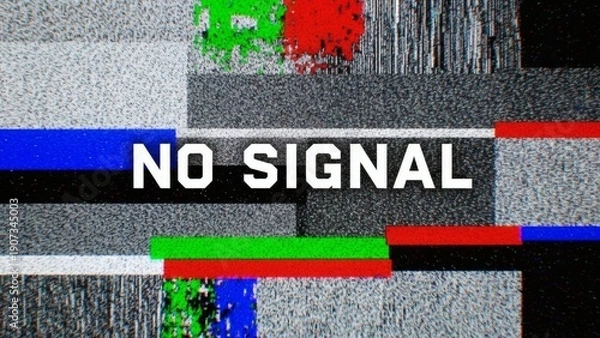 Obraz No Signal Television Static Screen Display.
