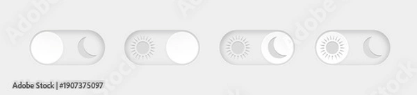 Obraz Day and night mode. Dark mode and light mode. Modern button set. Material design switch button. Vector